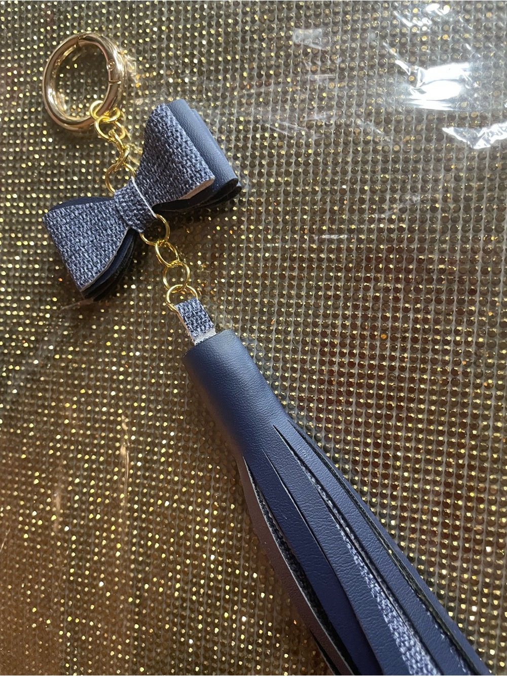 Blue Denim Tassel and Heart Keychain/Purse decor